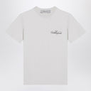 Maglietta con il collo dell'equipaggio di cotone bianco dorato con logo