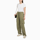 Golden Goose Military Green Viscose Cargo Trousers