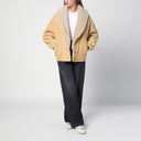 Peau de mouton d'oie dorée avec un large col de cisaillement