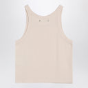 Canotta in cotone a coste color crema d'oro