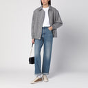 Golden Gänse Wolle Mischung Fischgrätenbomberjacke