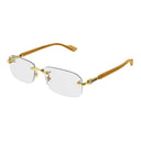Gucci Gg1221 O 006 Yellow Gold/Transparent Men's Prescription Glasses