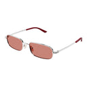 Gucci Sunglasses Gg1457 S 004 Silver/Red Logo Unisex