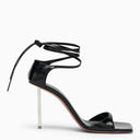 Amina Muaddi Black Patent Leder Hailey Sandalen