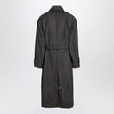 Ami Paris Brown Belted Coat in Blend Wool