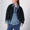 Destin British Green Check Wool et Cashmere Shawl