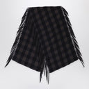 Destin Brown Check Wool And Cashmere Shawl