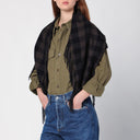 Destin Brown Check Wool And Cashmere Shawl