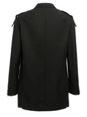 Yohji Yamamoto Blazer a petto singolo con dettaglio cinturino