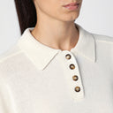 Loulou Studio Ivory Cashmere Polo Shirt