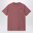 Carhartt Wip S/S Chase Dusty Fuchsia/Gold Cotton T Shirt
