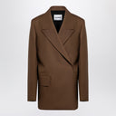 Jil Sander braun Wolle Doppelbrustjacke
