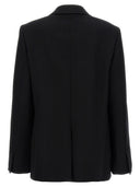 ジル・サンダーはシングル胸ブレザーを仕立てました