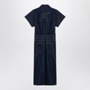 Ganni Blue Midi Dress In Organic Denim