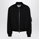 Jil Sander Black Wool Gabardine Bomber Jacket