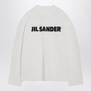 Jil Sander White Cotton Crewneck Sweatshirt With Logo
