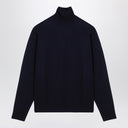 Jil Sander Blue Wool Turtleneck Sweater