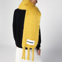 Jil Sander żółty mohair blend szalik