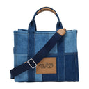 Tote de voyage moyen en coton en jean bleu