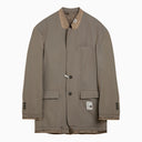 Maison Mihara Yasuhiro Beige Wool Blend Jacket With Raw Cut Hem