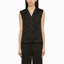 Calvin Klein Black Viscose Blend Waistcoat