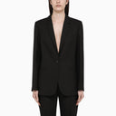 Calvin Klein Black Single Breasted Jacket In Viscose Blend
