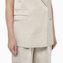 Calvin Klein Beige Single Breasted Waistcoat In Viscose Blend