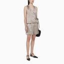 Calvin Klein Sand Coloured Viscose Blend Top With Bow