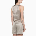 Calvin Klein Sand Coloured Viscose Blend Top With Bow