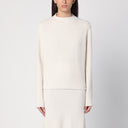 Calvin Klein White Ribbed Wool Jumper
