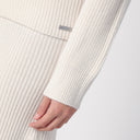 Calvin Klein White Ribbed Wool Jumper