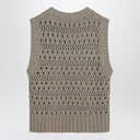 Ganni Perforated Vest With Logo Inlay