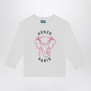 Kenzo White Cotton T Shirt z logo