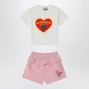 Costume Kenzo blanc / rouge en deux pièces en coton