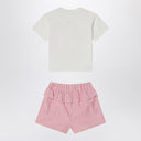 Costume Kenzo blanc / rouge en deux pièces en coton