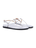 Antiche scarpe piane ghette d'argento