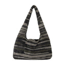 Bolsa de hambre de malla de malla de cristal kara rayas negras estrasas