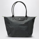 Longchamp Graphite Coloured L Le Pliage Green Bag