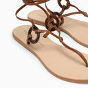 Sandalo in pelle marrone Manebí mer marrone