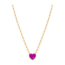 Small Solitary Heart Necklace In 9 Carat Gold And Diamonds