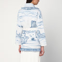 Alanui White/Blue Silent Rider Cardigan In Wool