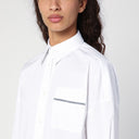 Brunello Cucinelli wit lang shirt met glanzend zakdetail