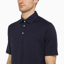 Polo a maniche corte blu di Brunello Cucinelli