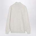 Brunello Cucinelli White Turtleneck Sweater With Zip