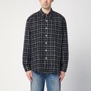 La nostra camicia a scacchi neri eredità in cotone e lino