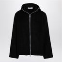 Il nostro cardigan zippato con zippato in lana nera eredità