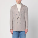 Brunello Cucinelli Double Breasted Jacket In Linen And Cotton