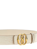 Bally Logo Croc Print Leather Belt
