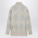 Brunello Cucinelli Pearl Gray Gray Dazzling Argyle Turtleneck sauteur