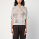 Brunello Cucinelli Beige Perforated Linen Sweater